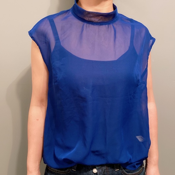 🆕 Brand new blue coverup/sheer top small - Picture 1 of 6